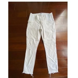 Paige “Verdugo” white cropped maternity jeans